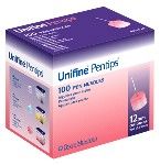 UNIFINE PENTIPS 100 PEN NEEDLES 12MM X 29G - 100