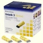 UNISTIK 3 NORMAL 200 SINGLE USE SAFETY LANCETS 23G/1.8MM - 200