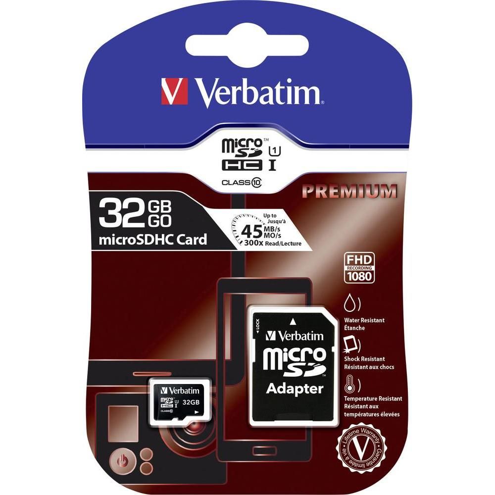 VERBATIM 32GB MICROSDHC CARD (CLASS 10) - 1PC