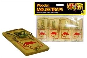 WOODEN MOUSE TRAPS POISON FREE (4 PACK) - 1